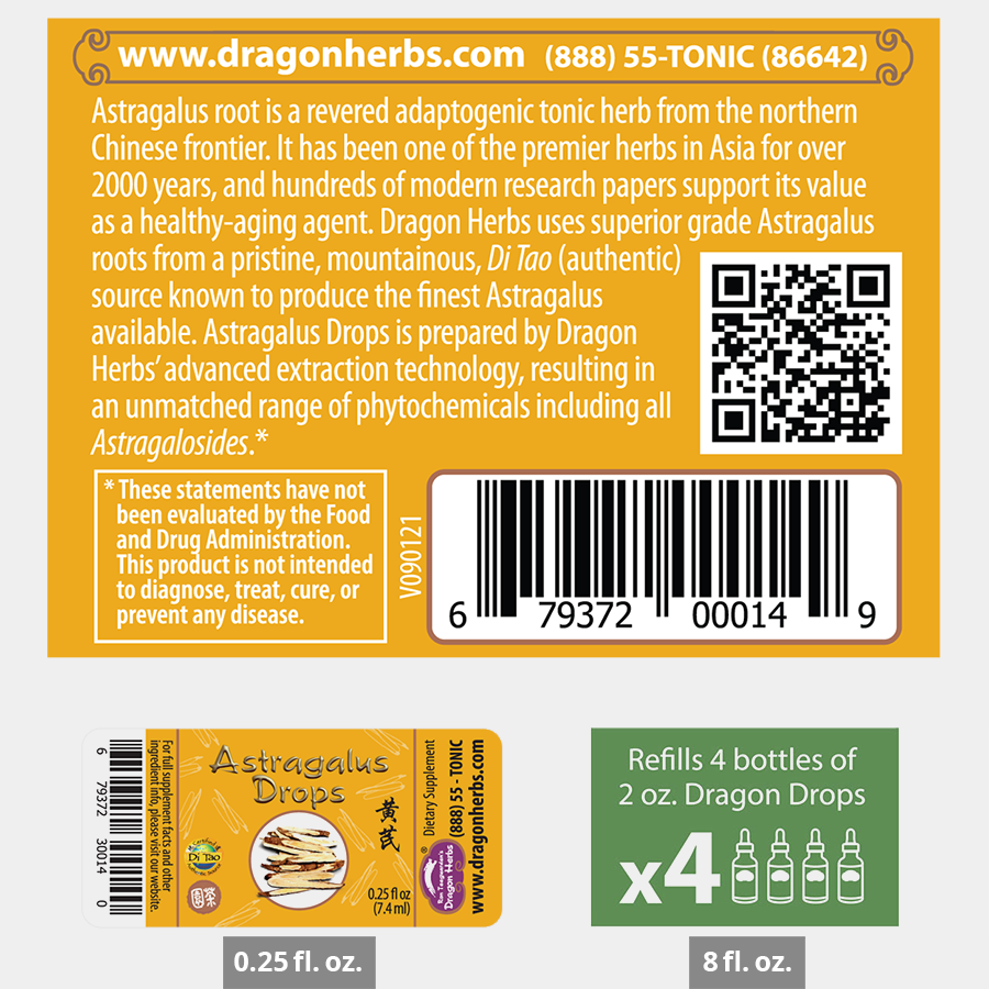Dragon Herbs Astragalus Drops 2oz