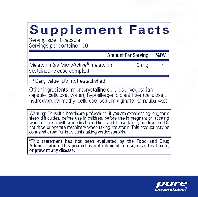 Pure Encapsulations Melatonin-SR - Extended Release Melatonin 60ct