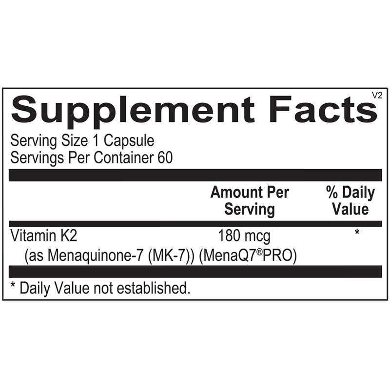 Ortho Molecular Vitamin K2 180mcg - 60ct