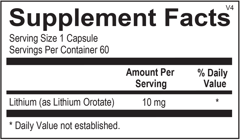 Ortho Molecular Lithium Orotate - 60ct