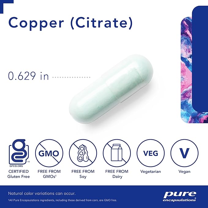 Pure Encapsulations Copper (Citrate) 60ct