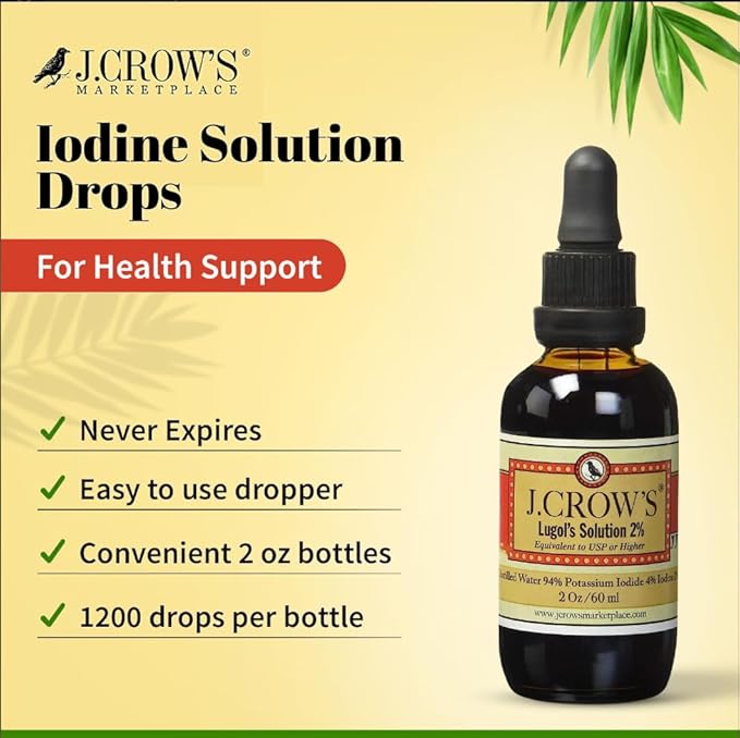 J.CROW'S® Lugol's Solution of Iodine 2% 2oz