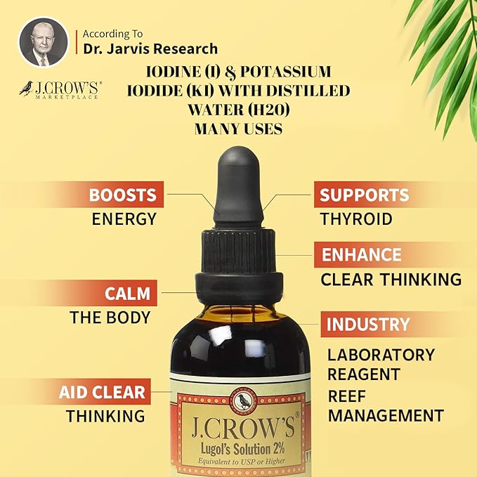 J.CROW'S® Lugol's Solution of Iodine 2% 2oz