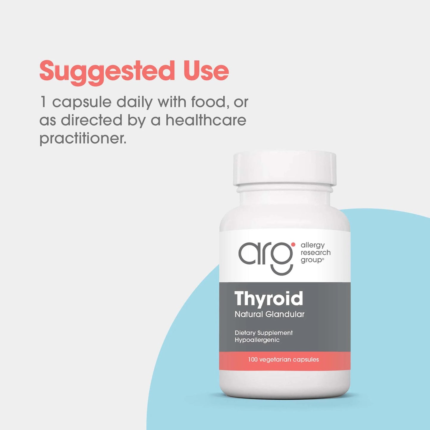 Allergy Research Group Thyroid Natural Glandular -100ct