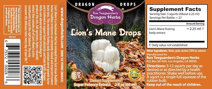 Dragon Herbs Lion's Mane Drops 2 oz.