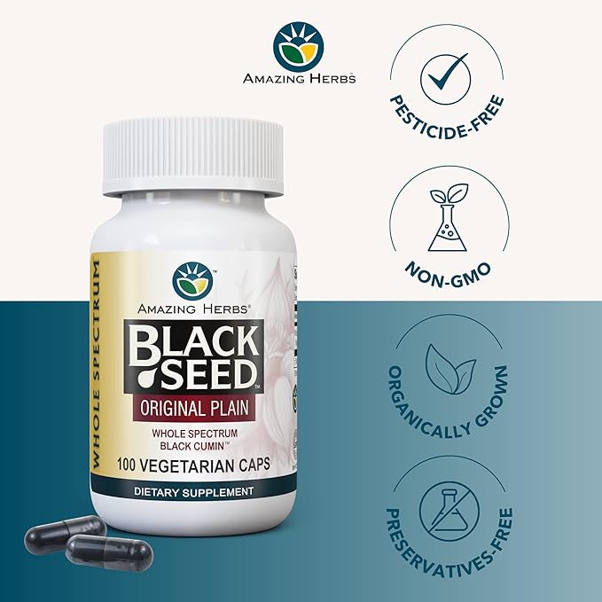 Amazing Herbs Whole Spectrum Black Seed Original Plain 100ct