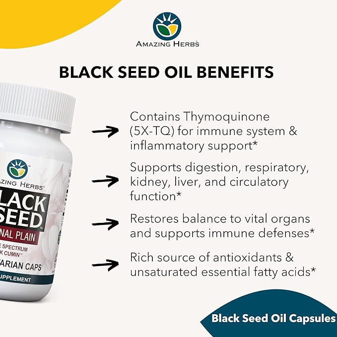 Amazing Herbs Whole Spectrum Black Seed Original Plain 100ct