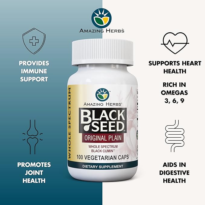 Amazing Herbs Whole Spectrum Black Seed Original Plain 100ct