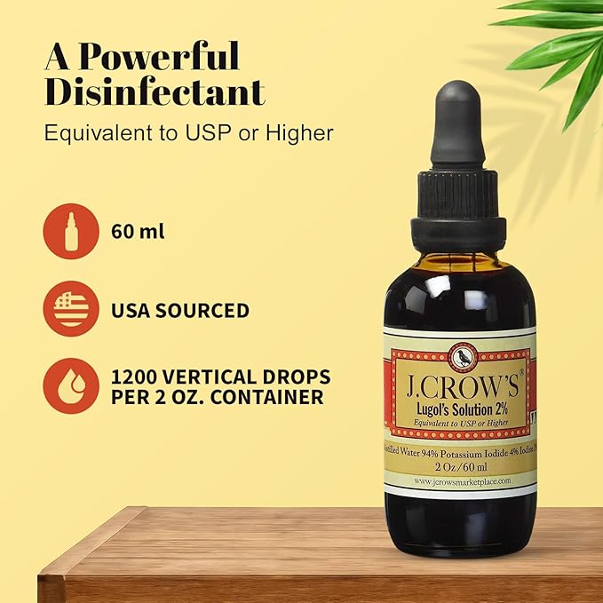 J.CROW'S® Lugol's Solution of Iodine 2% 2oz