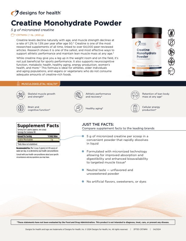 Designs for Health Creatine Monohydrate Powder