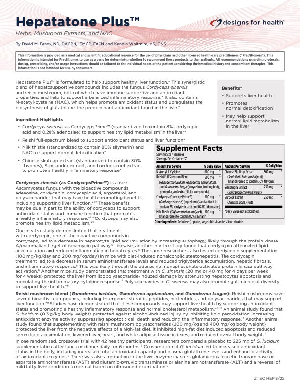 Designs for Health Hepatatone Plus™ -120ct
