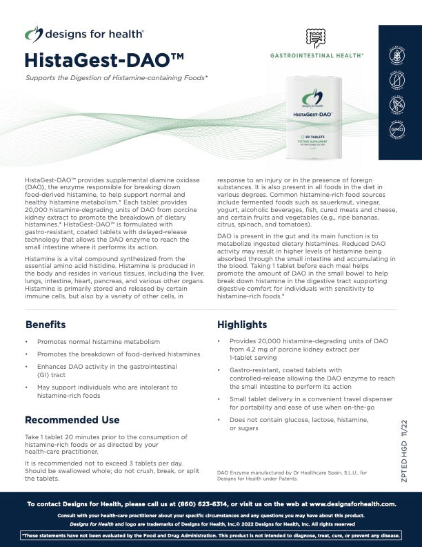 Designs for Health HistaGest-DAO™