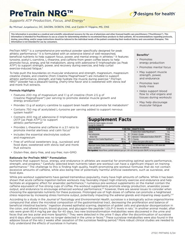 Designs for Health PreTrain NRG
