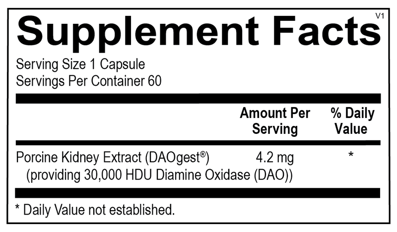 Ortho Molecular DAO Enzyme - 60ct
