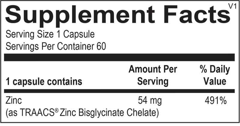 Ortho Molecular Reacted Zinc - 60ct
