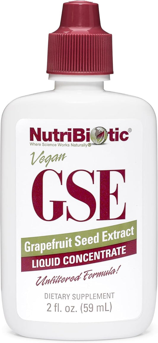 NutriBiotic, Vegan GSE Grapefruit Seed Extract, Liquid Concentrate, 100 mg, 2 fl oz
