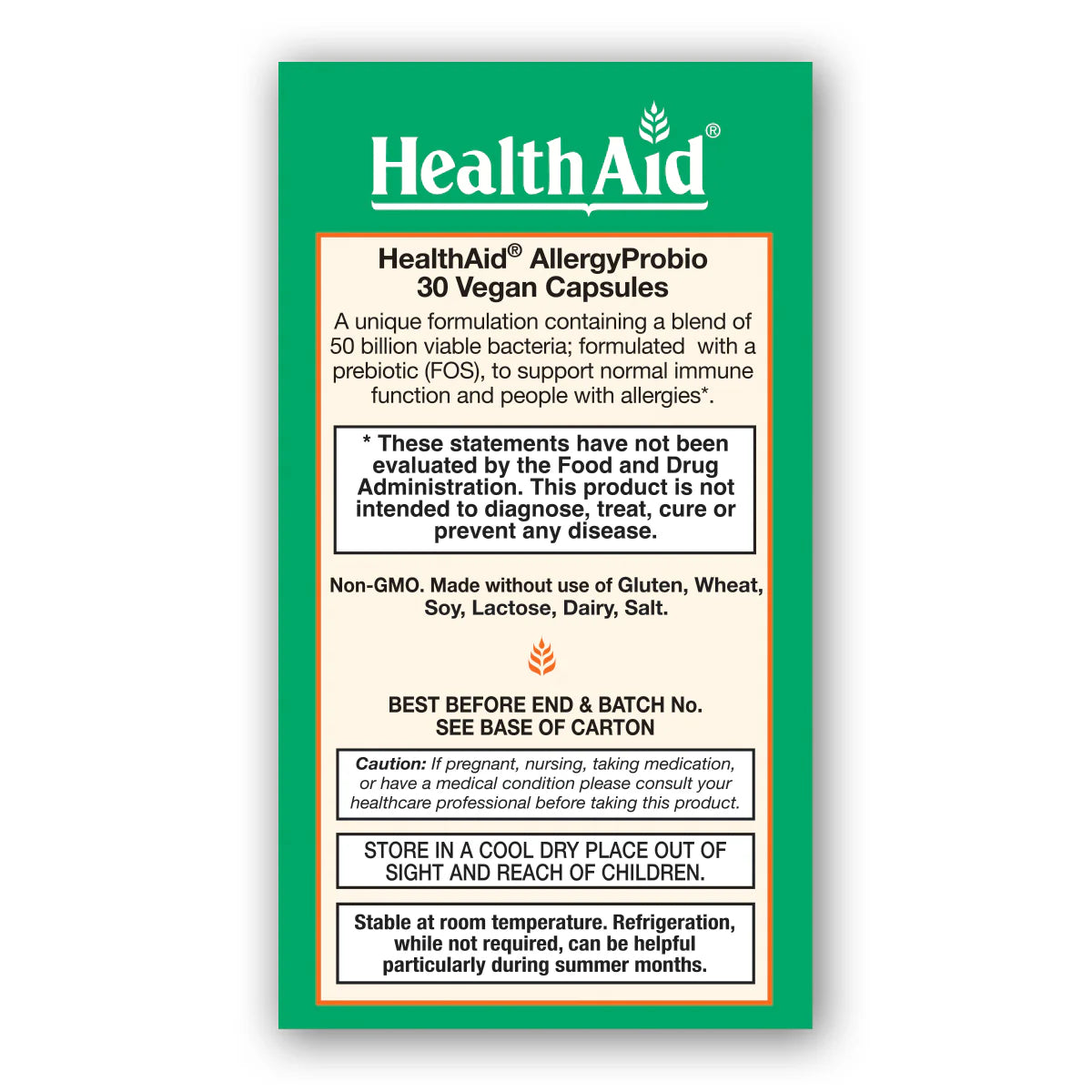 HealthAid AllergyProbio (50 Billion) 30 Caps