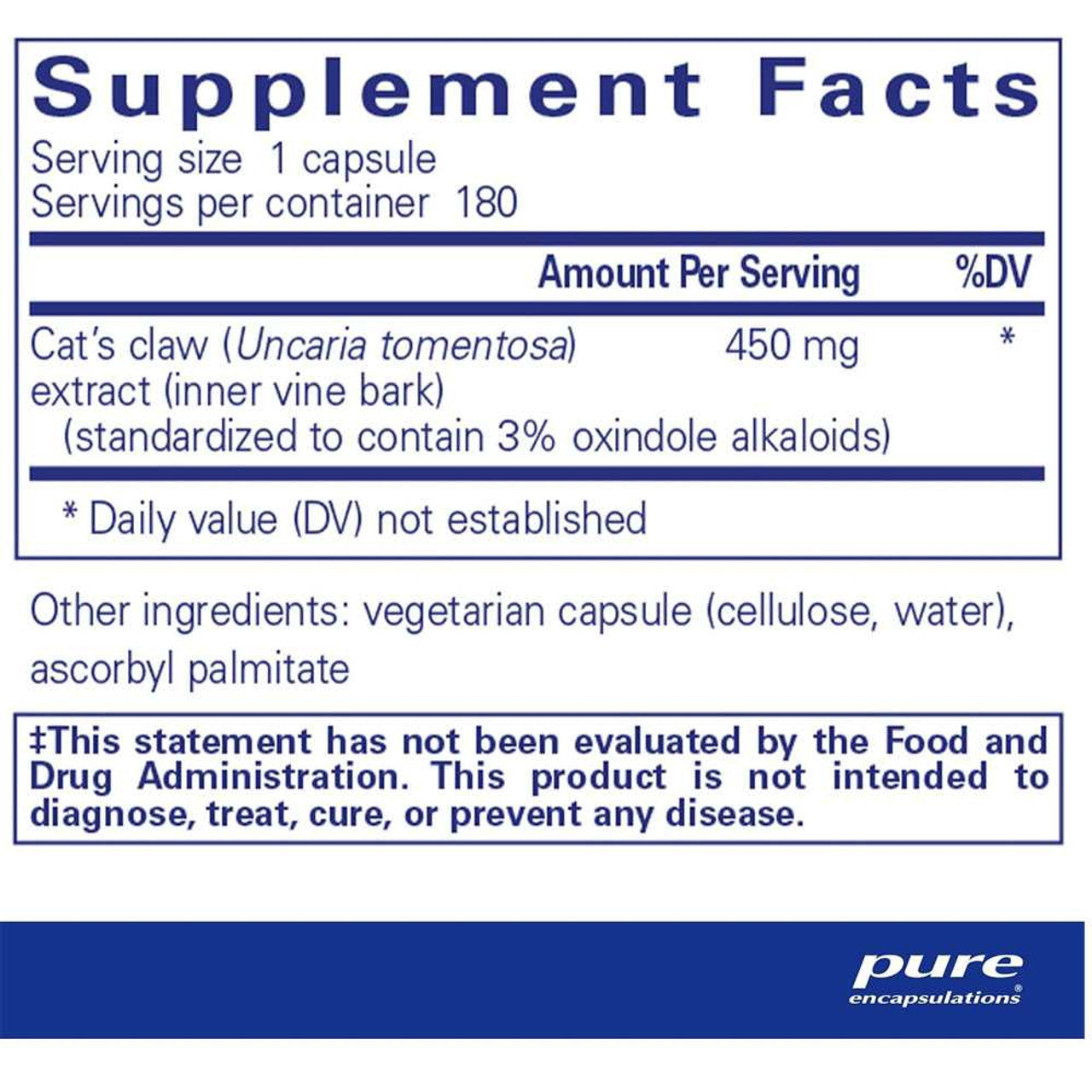 Pure Encapsulations Cat's Claw 90ct