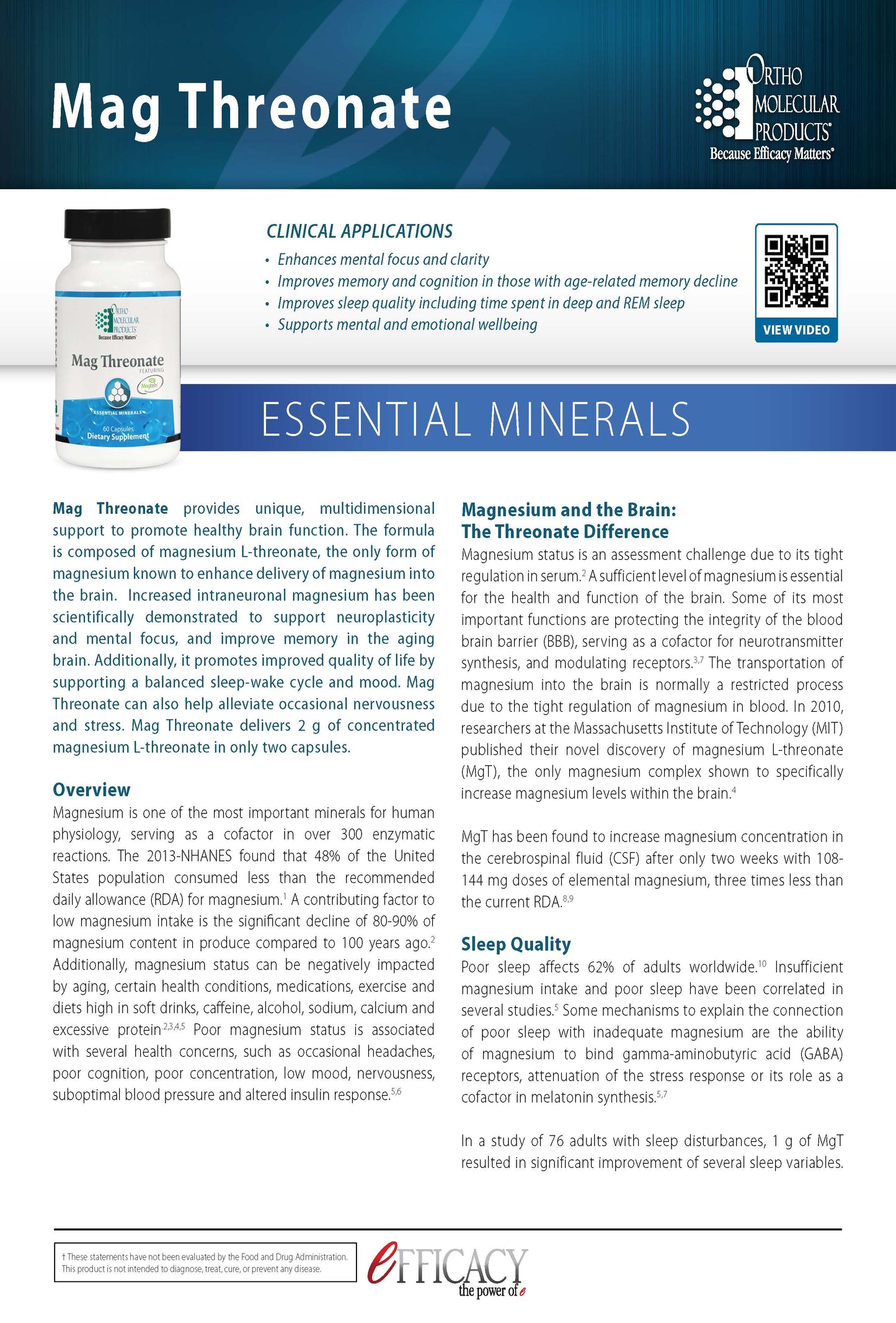 Ortho Molecular Mag Threonate 60ct